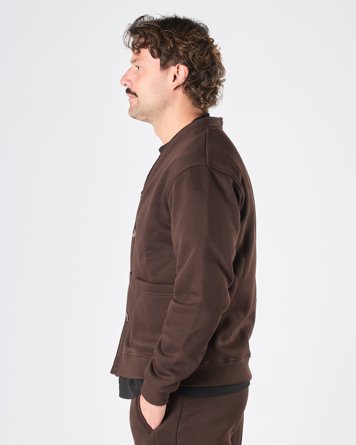 Cardigan Aimé in felpa moro