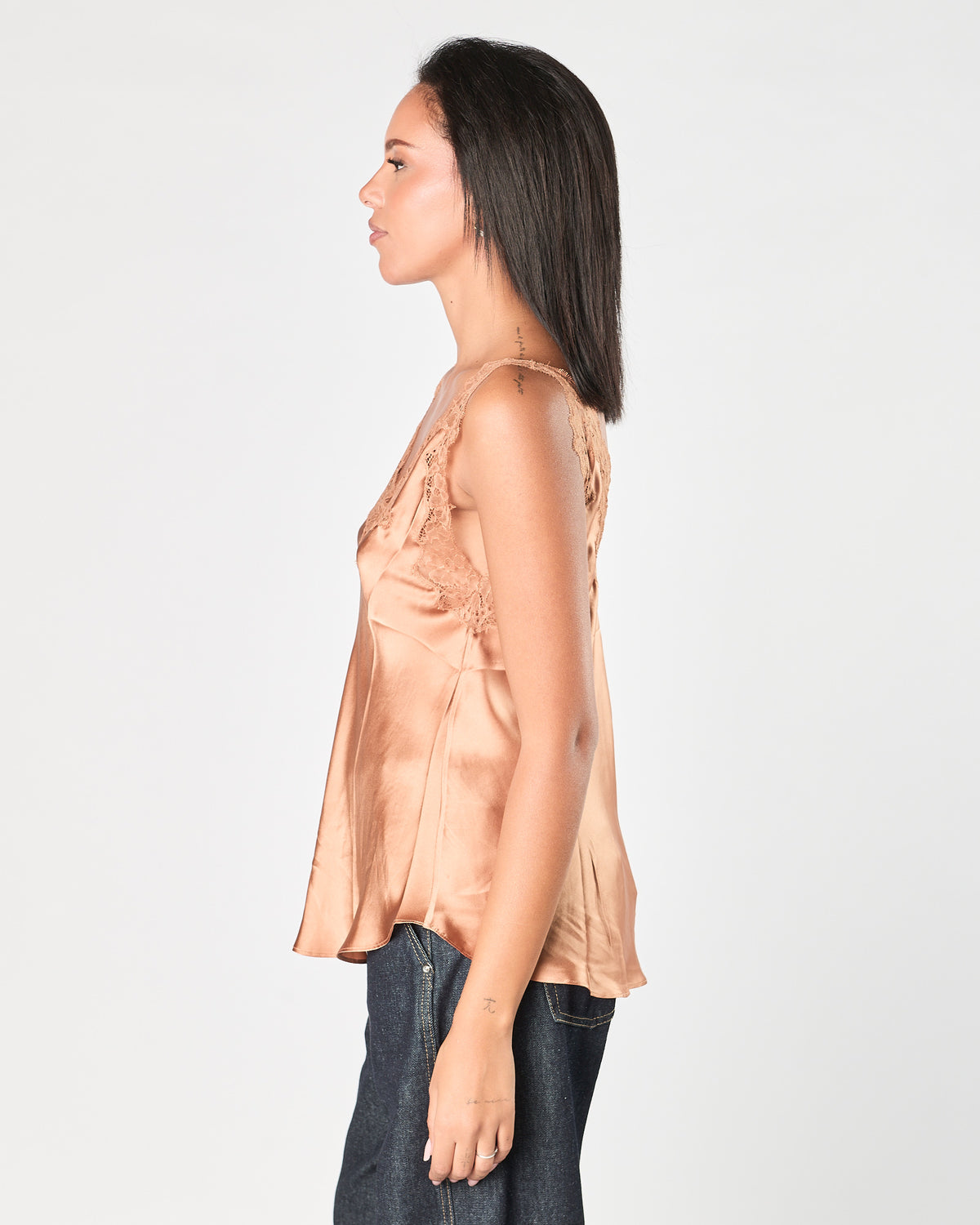 Canotta Mes Demoiselles con pizzo rosa cipria