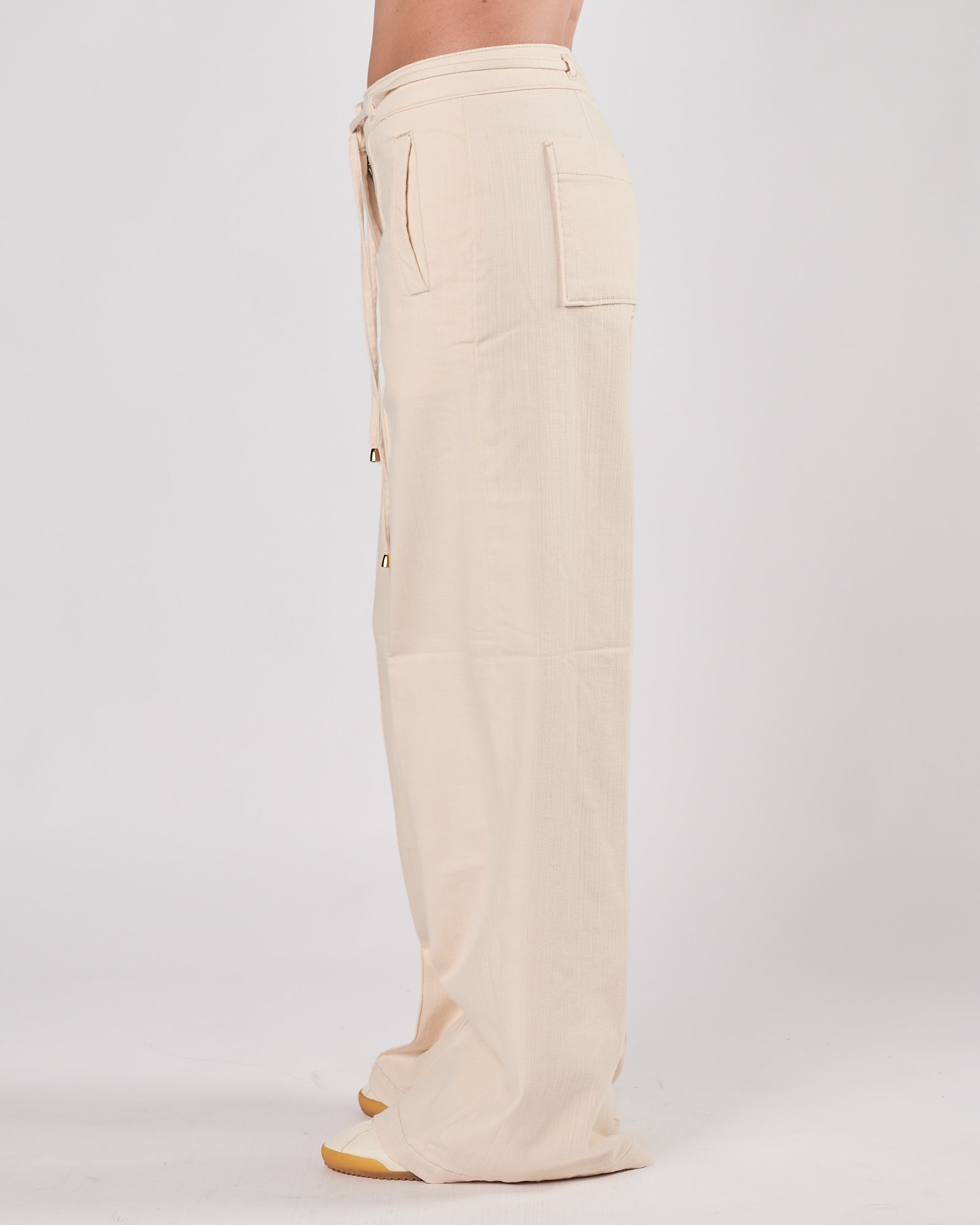 Jeans Shaft gamba ampia ecru