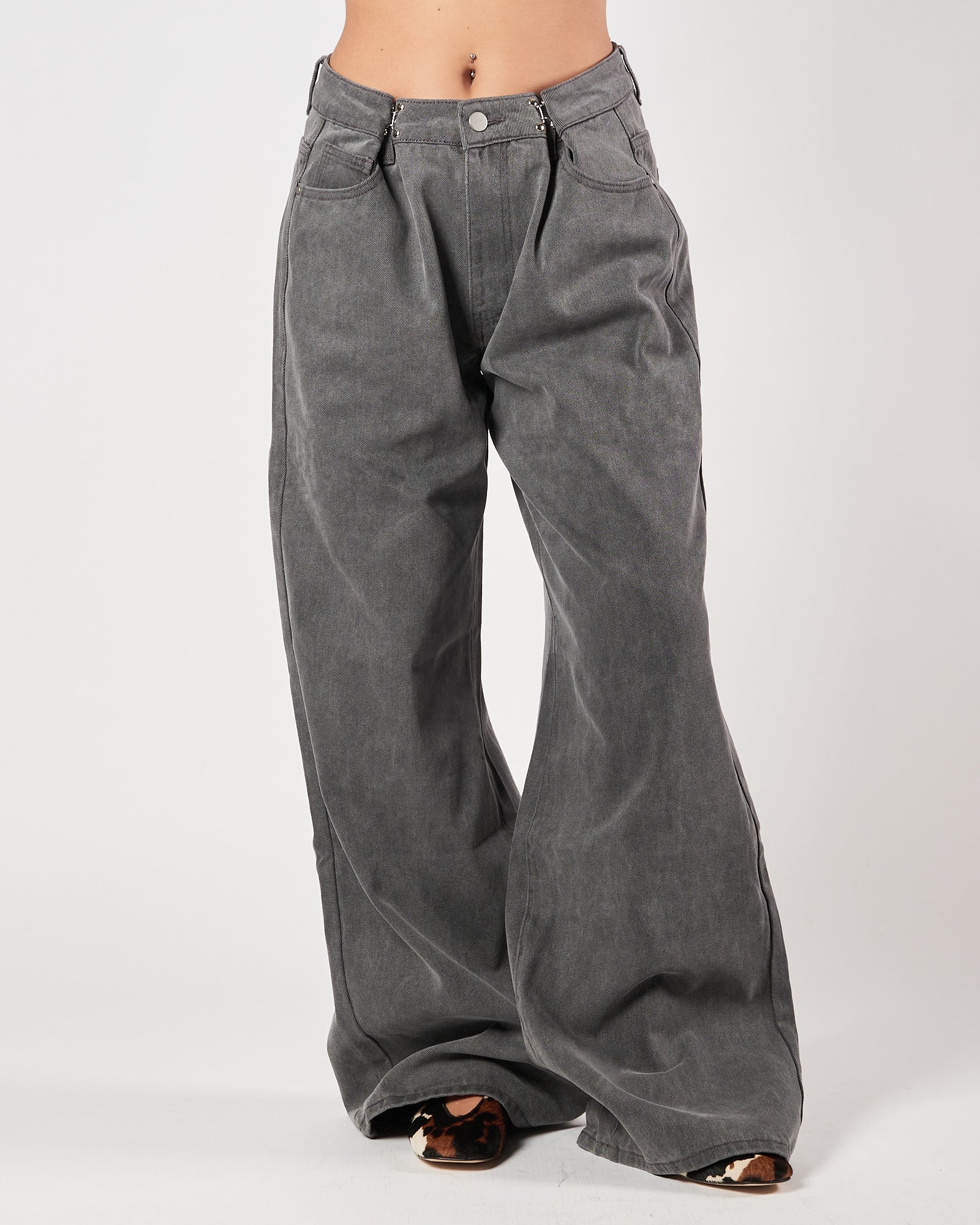 Jeans Eleh largo grigio scuro