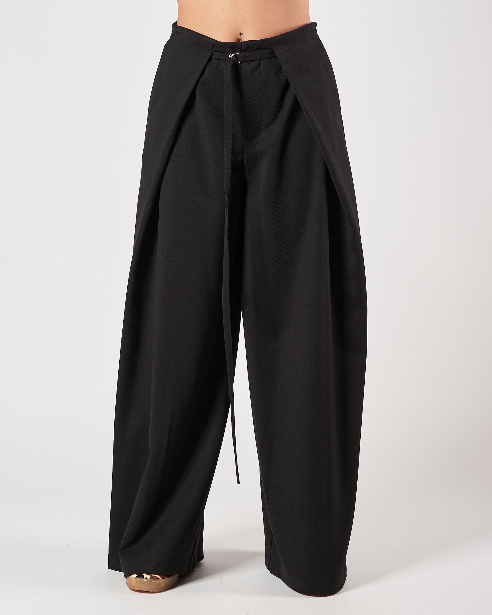Pantalone Eleh largo con pannelli nero