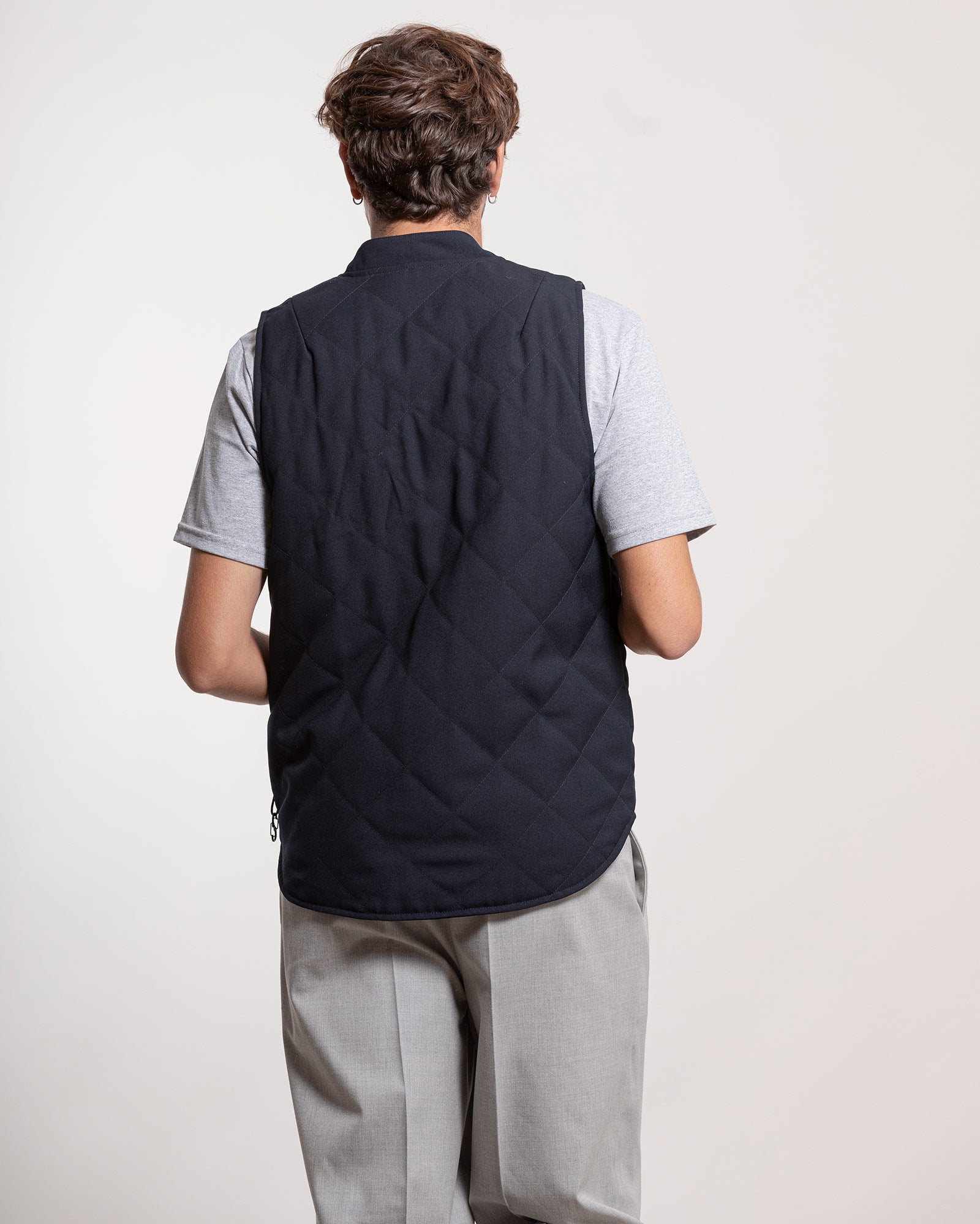 Gilet Adhoconcept trapuntato blu