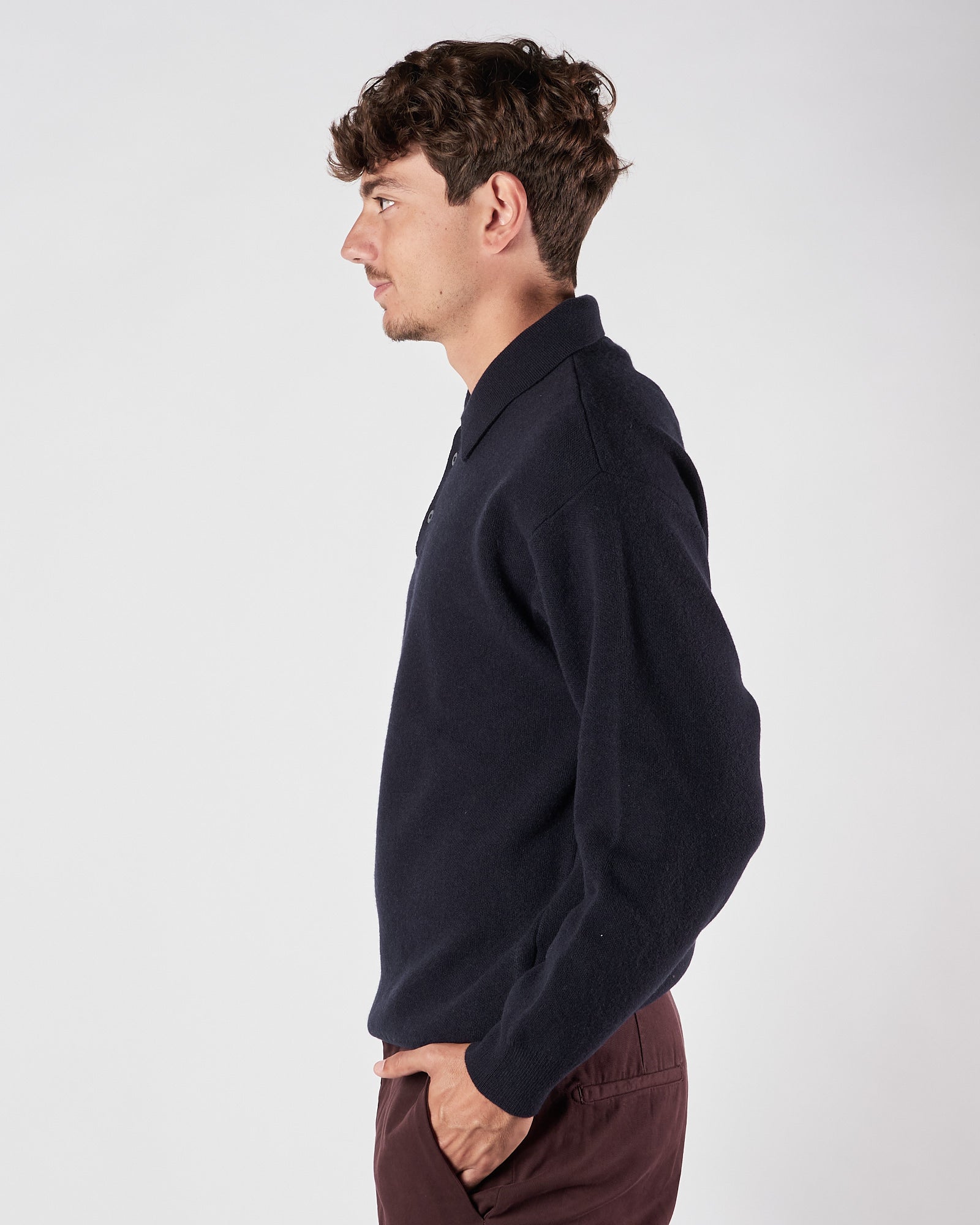 Polo Daniele Fiesoli in lana e cachemere blu