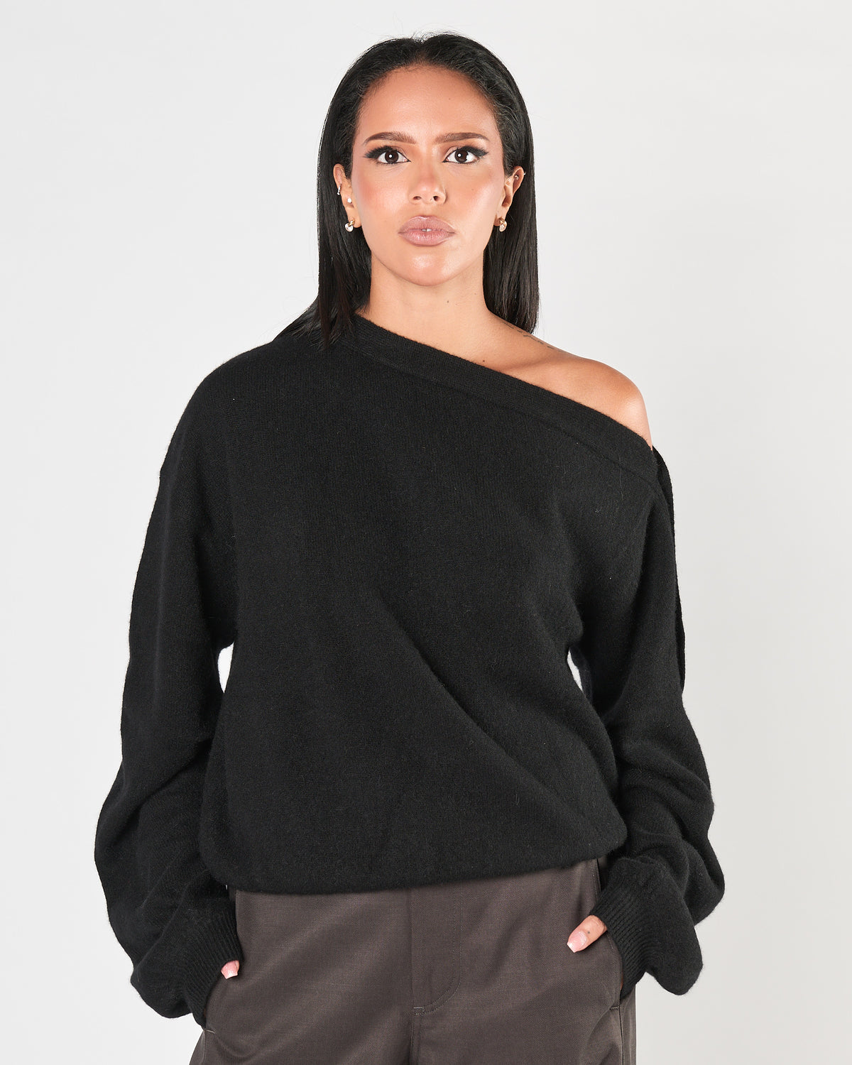 Maglia Mes Demoiselles asimmetrica nera