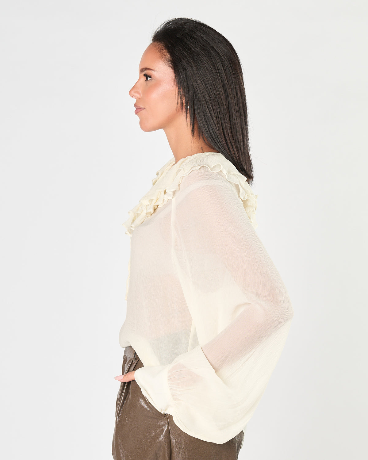 Camicia Eleh con dettaglio crema