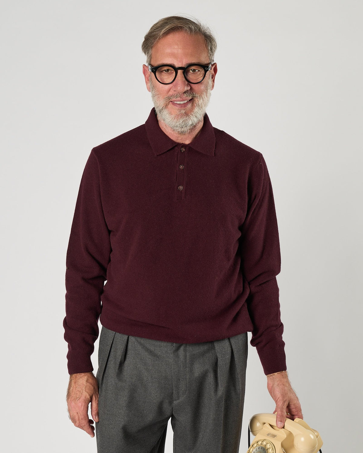 Polo Aimé in maglia amarena