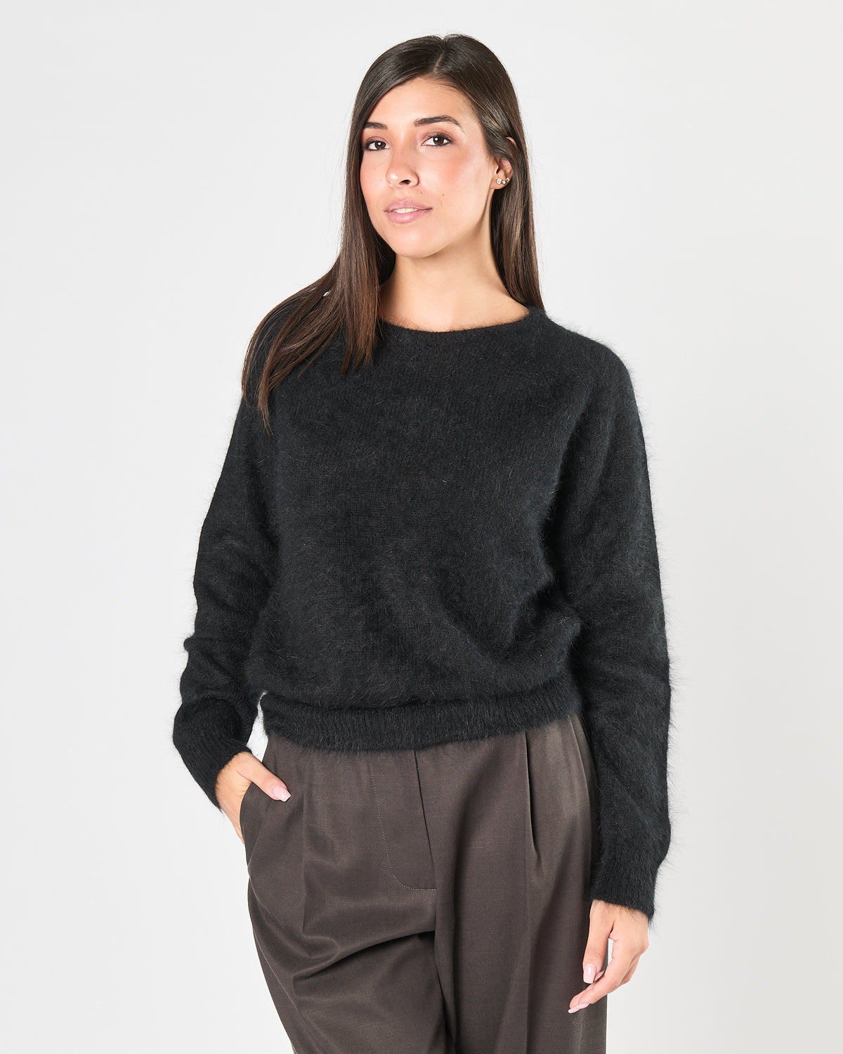 Maglia  Roberto Collina girocollo nero