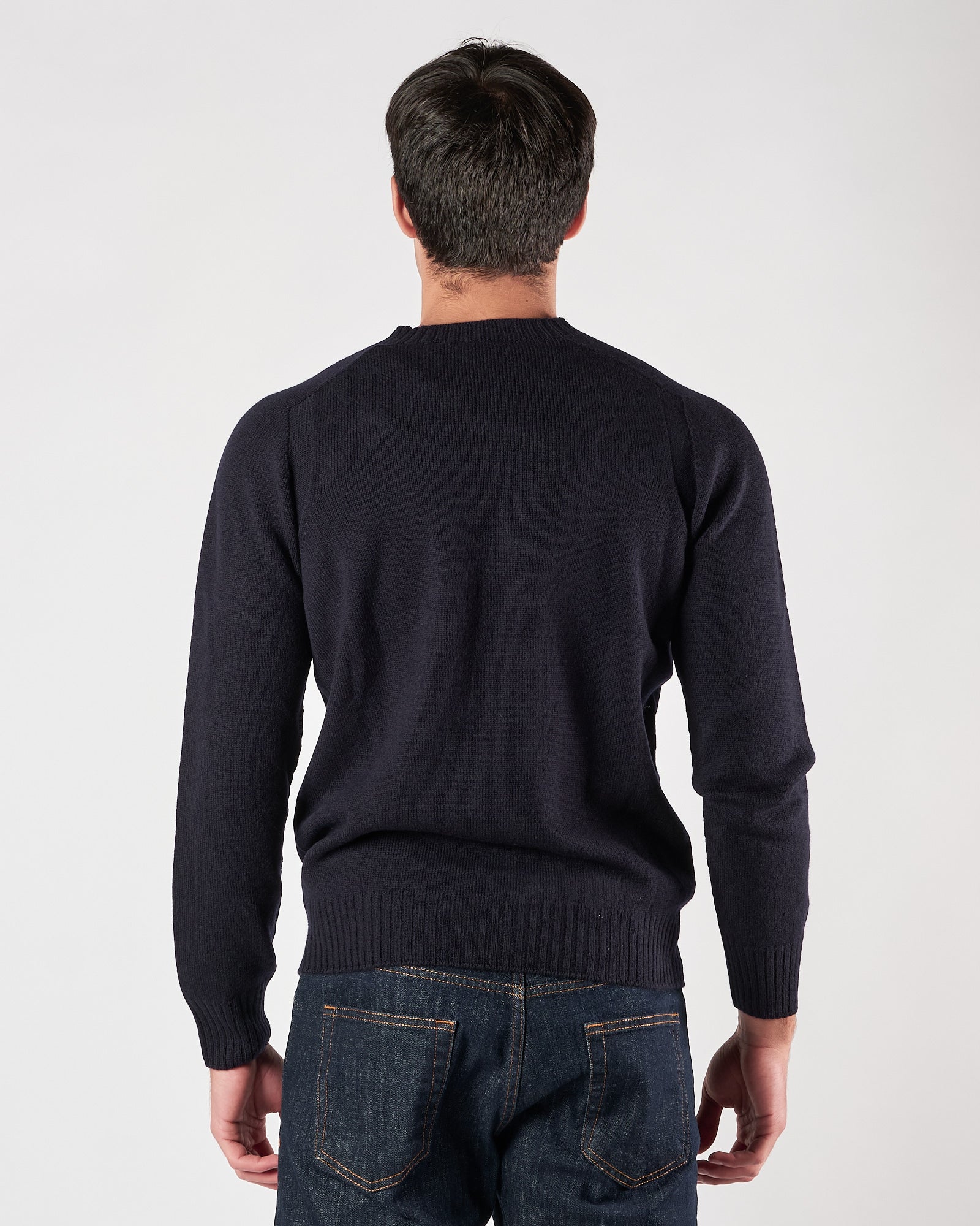 Maglia A|STORE in lana girocollo blu