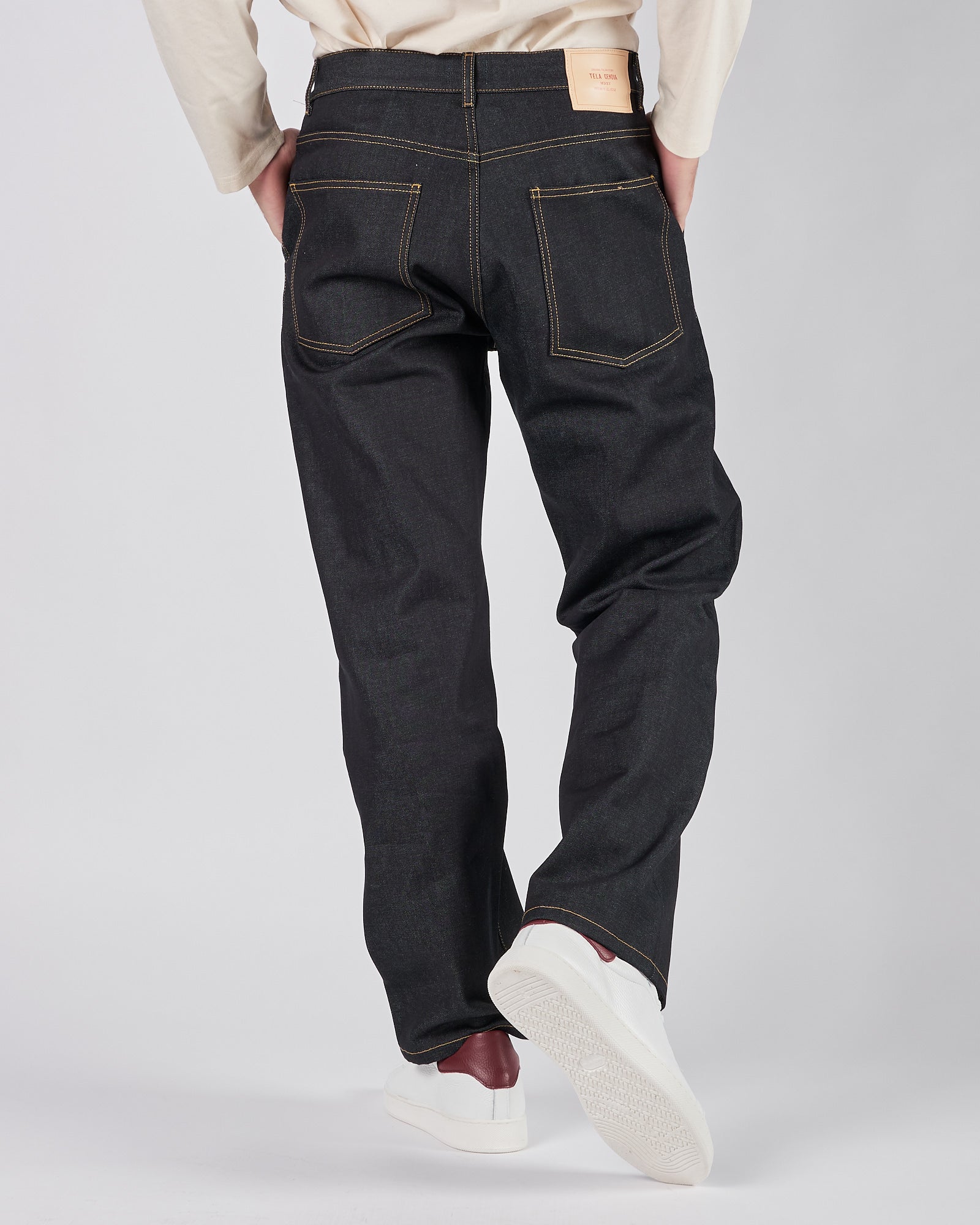 Jeans Tela Genova blu scuro largo