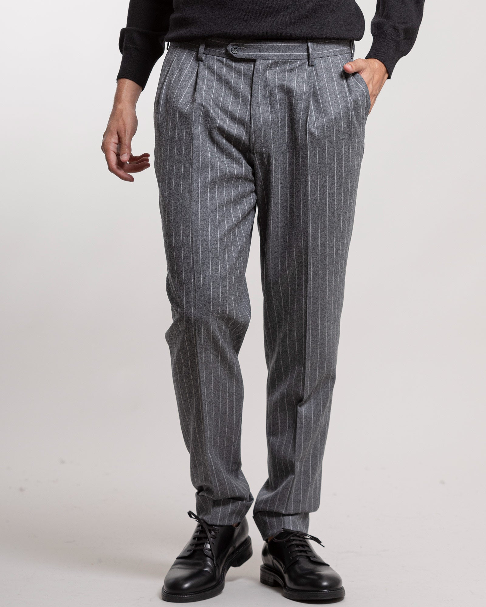 Pantalone Luigi Bianchi gessato grigio