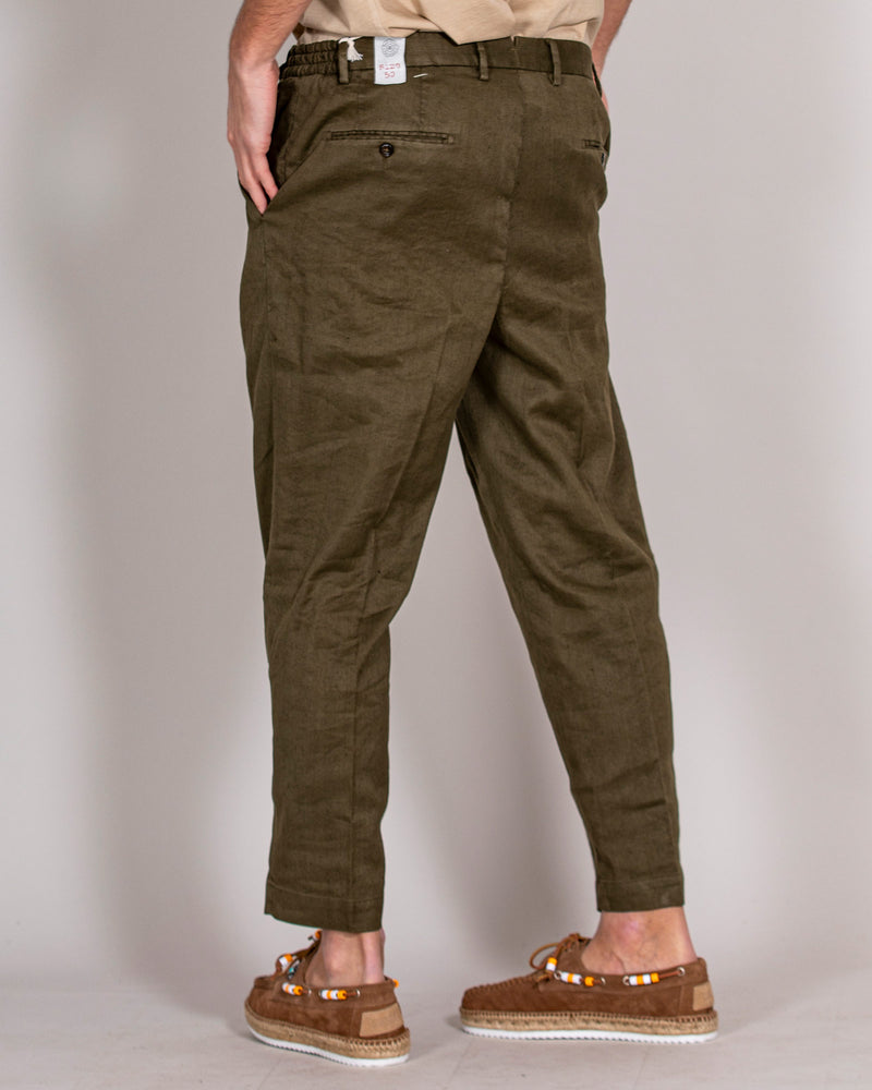 Pantalone doppia pence verde