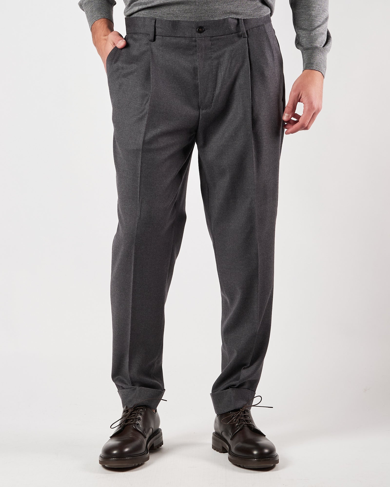 Pantalone Lbm1911 doppia pence grigio