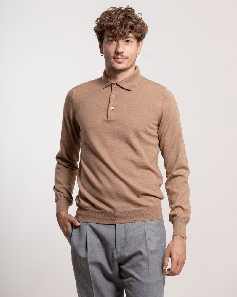 Polo Aimé in maglia beige