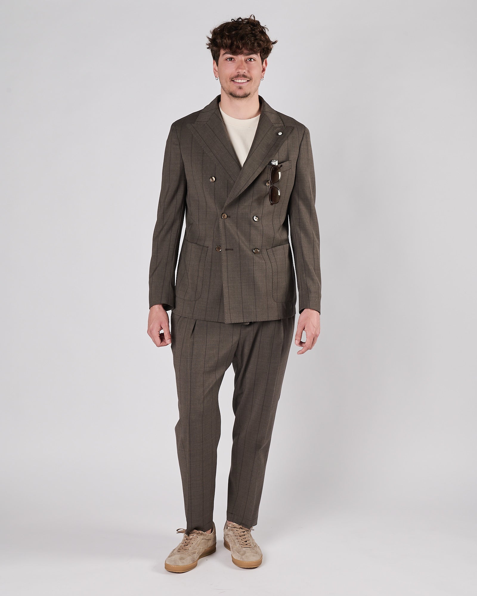 Abito Lbm1911 gessato grigio in tono