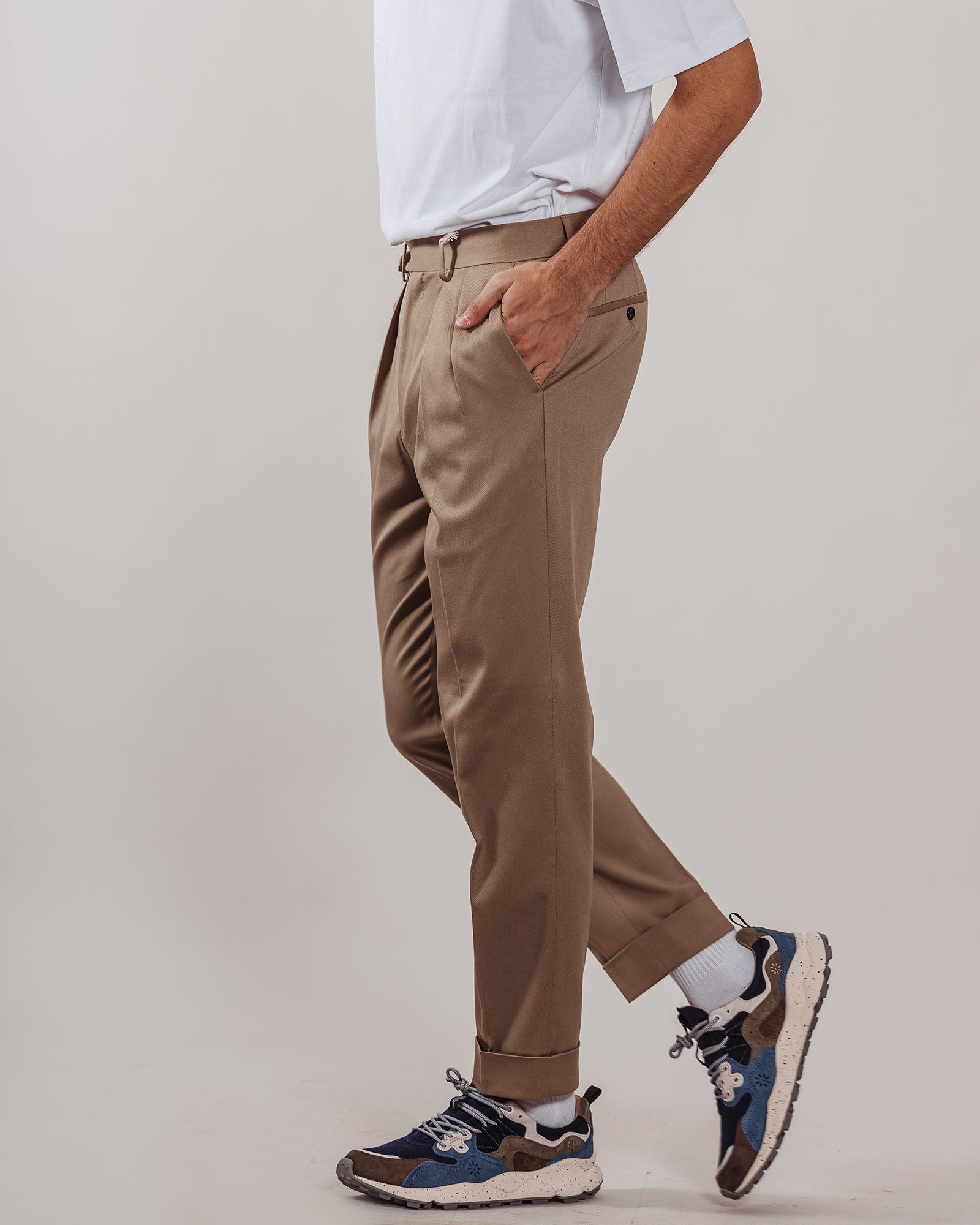 Pantalone Lbm1911 doppia pence beige