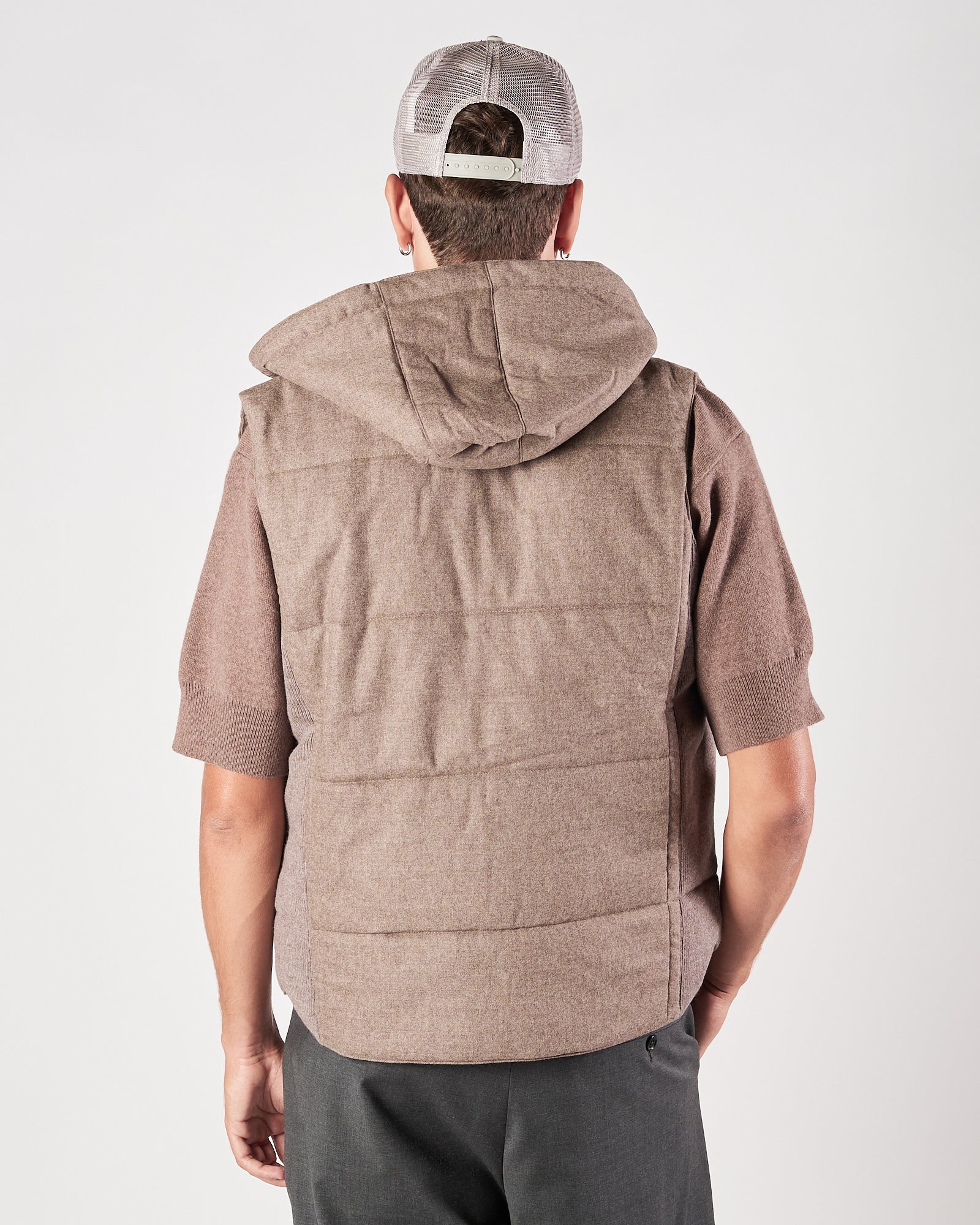 Gilet A|STORE in tessuto tortora e grigio