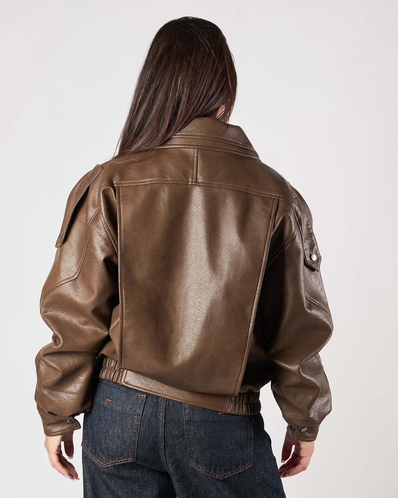 Bomber Eleh over in eco pelle  fango