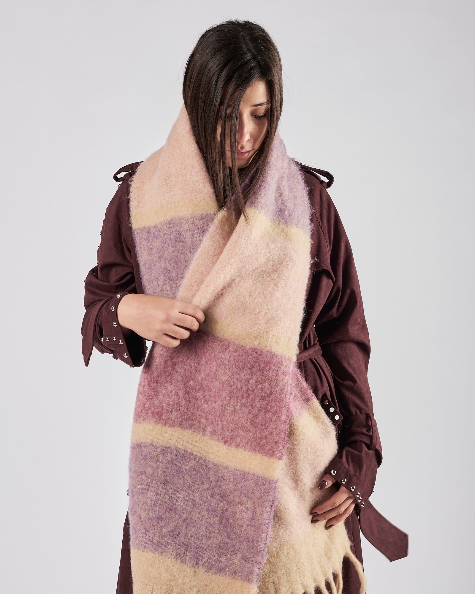 Sciarpa D'aniello fantasia con frange