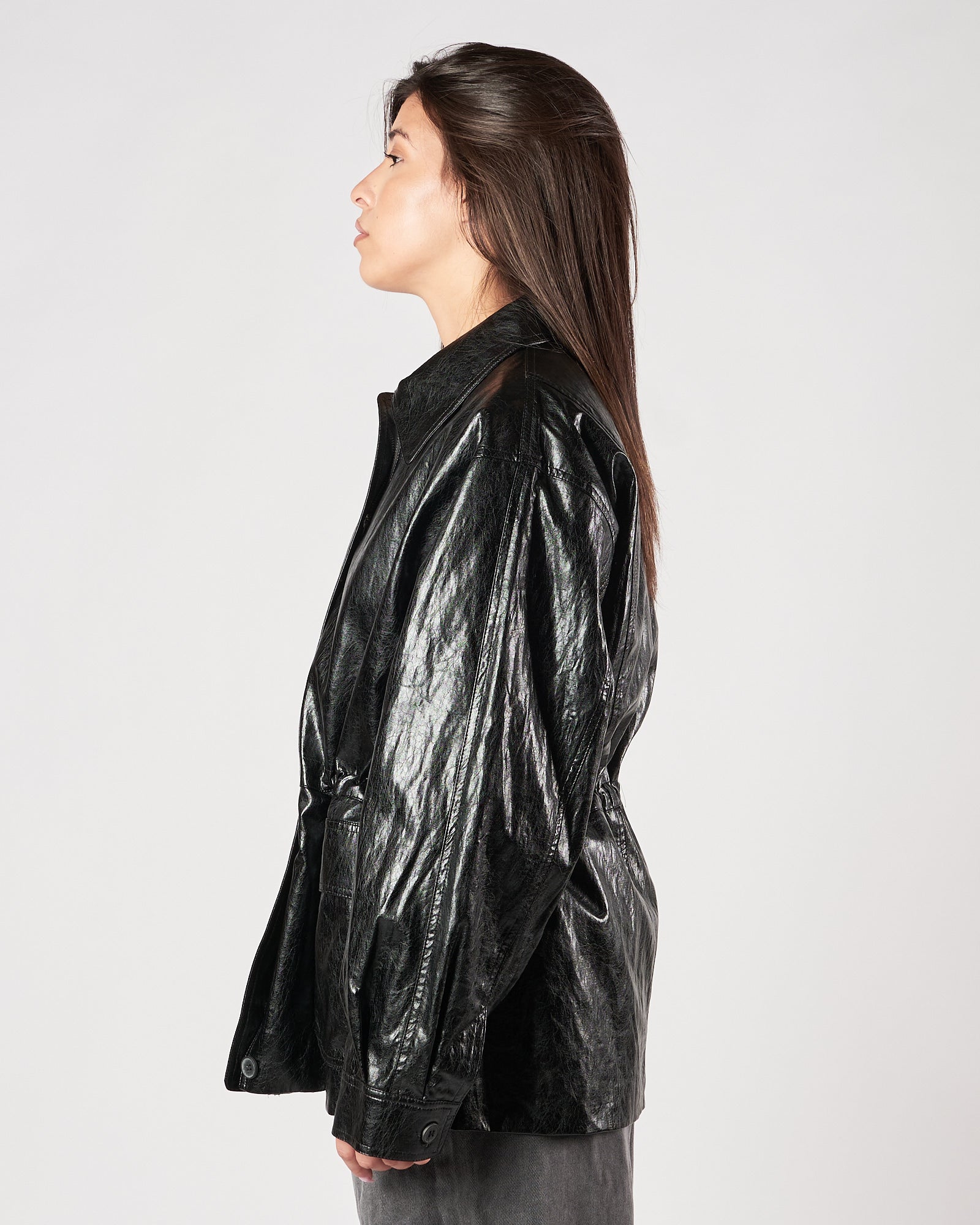 Blazer Eleh over eco pelle nero