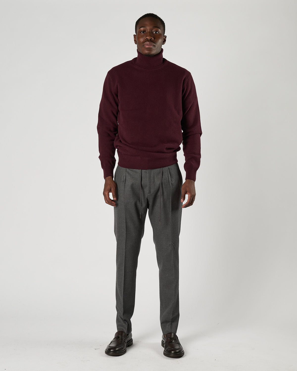 Pantalone A|STORE in flanella grigio medio