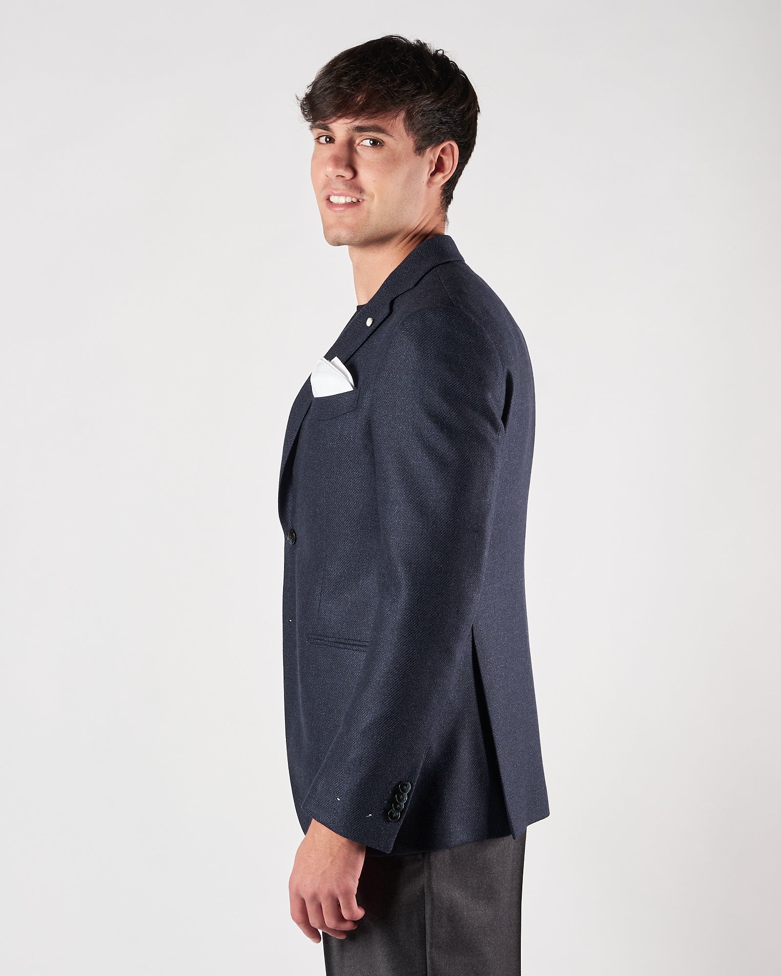 Giacca Luigi Bianchi spinata un petto blu