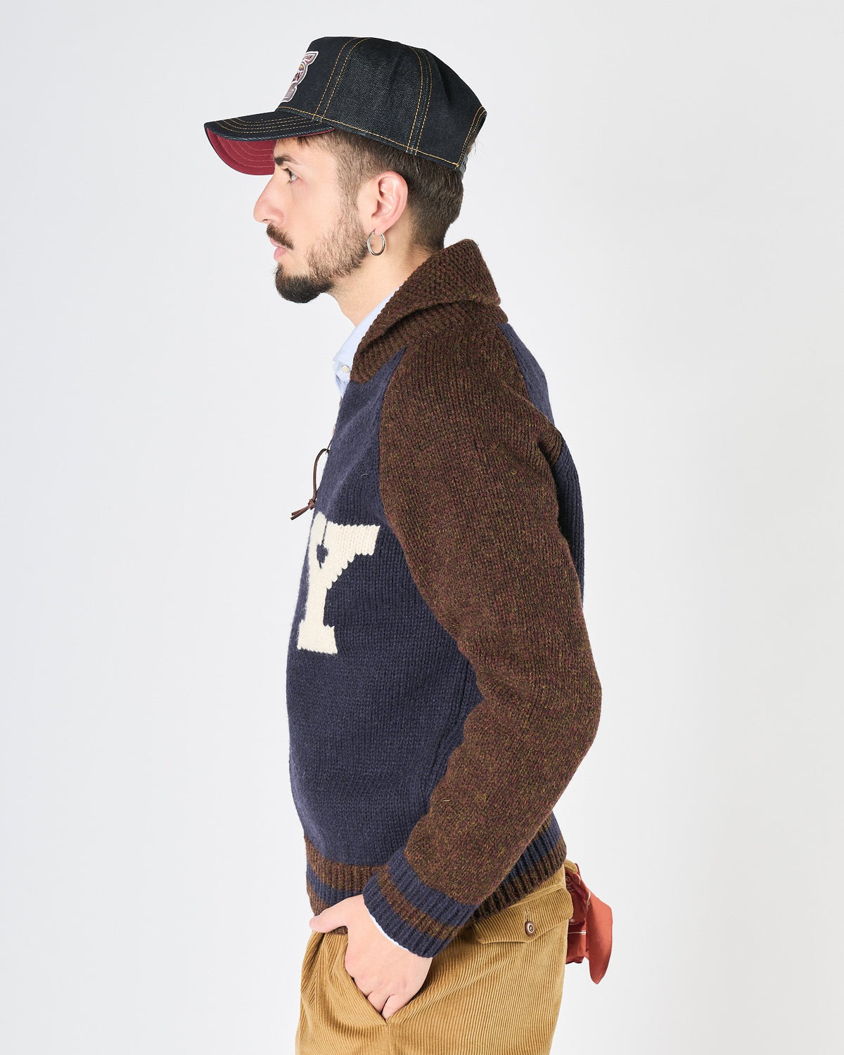 Cardigan Chesapeake's con zip in maglia blu moro