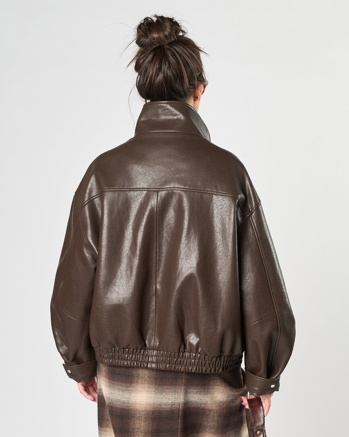 Bomber Eleh over in ecopelle cioccolato