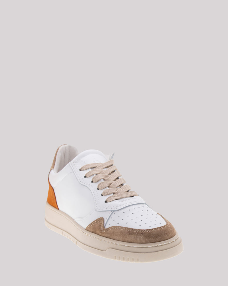 Sneaker A|STORE bianca con inserti camoscio beige arancio