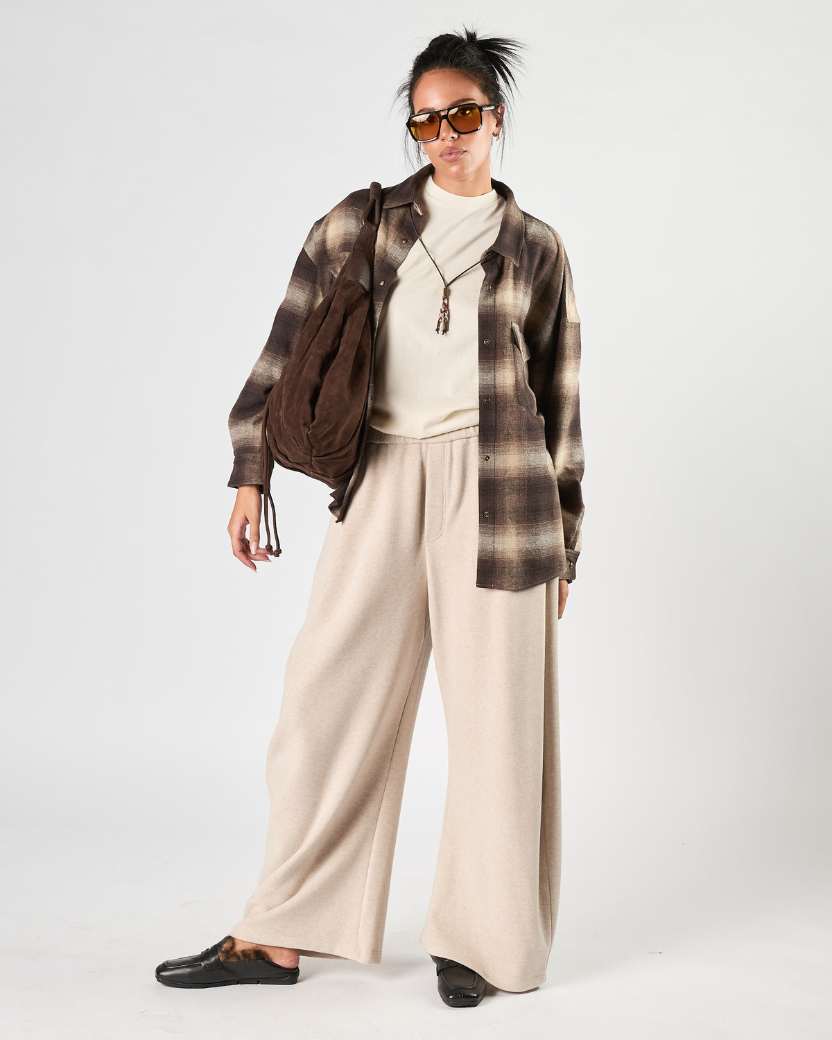 Pantalone Eleh in felpa beige