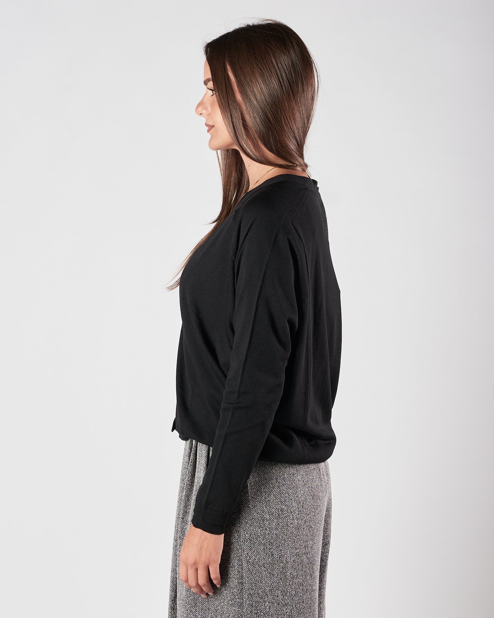 Cardigan A|STORE quattro bottoni nero