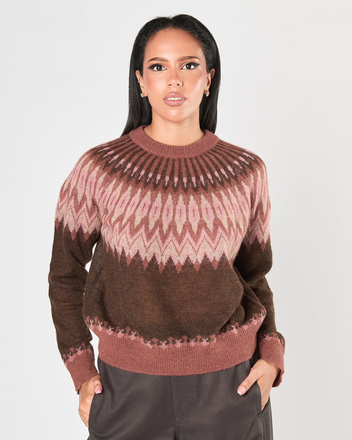 Maglia  Roberto Collina girocollo fantasia jacquard