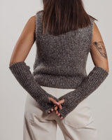 Gilet Tela in maglia grigio laminato