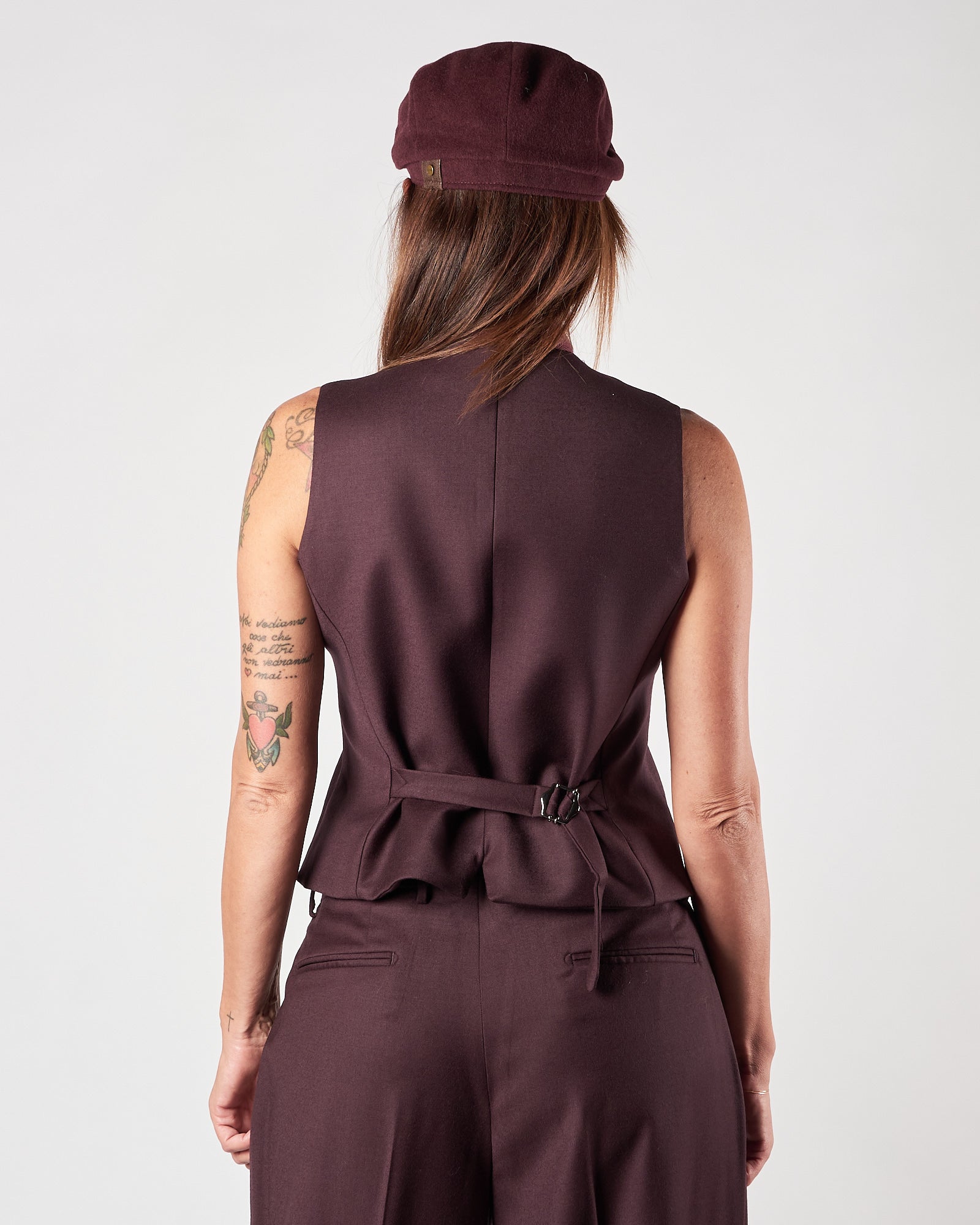 Gilet Lbm1911 cinque bottoni prugna