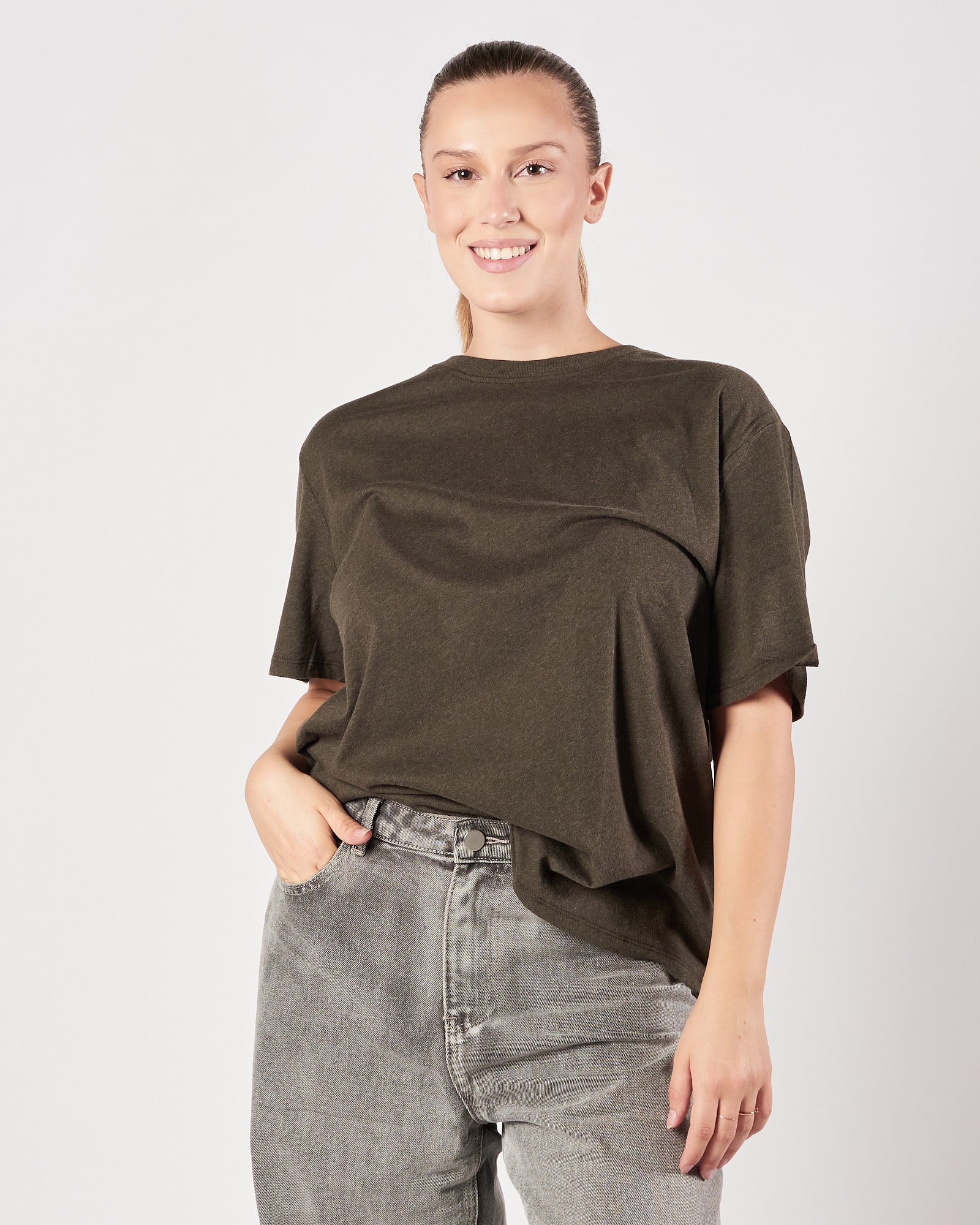 T-shirt Majestic girocollo forest