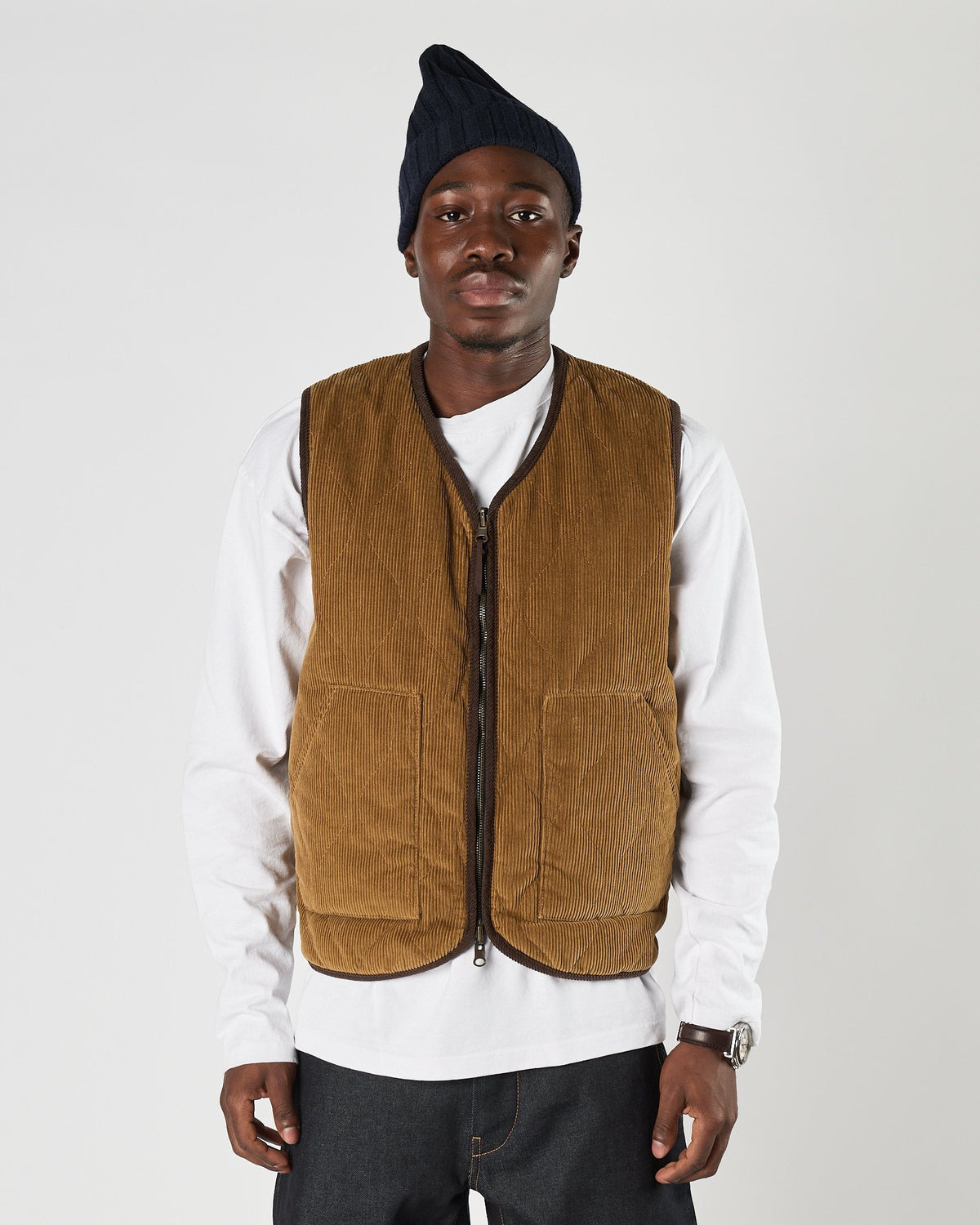 Gilet In The Box in velluto cammello reversibile