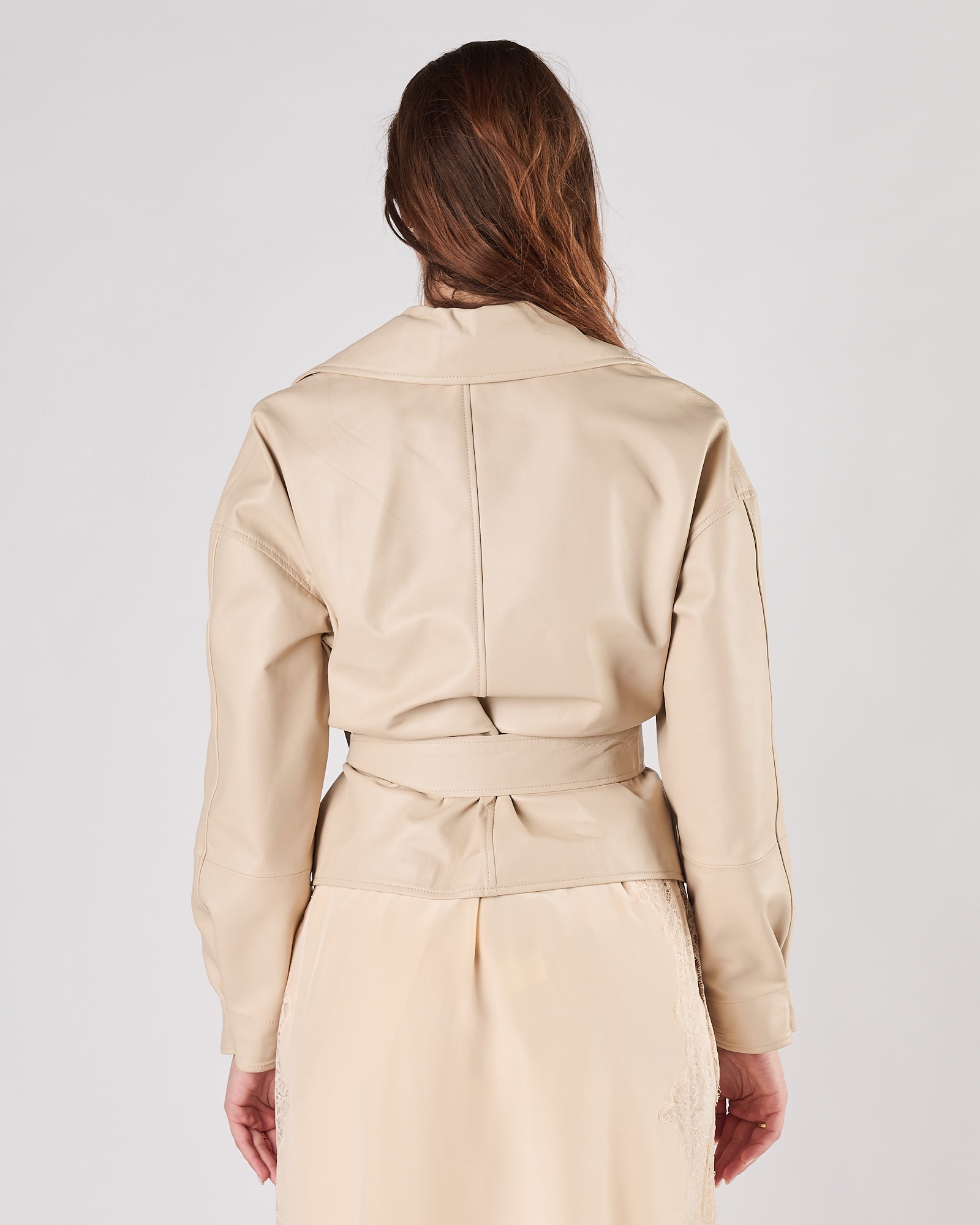 Giacchetto A|STORE in pelle panna over