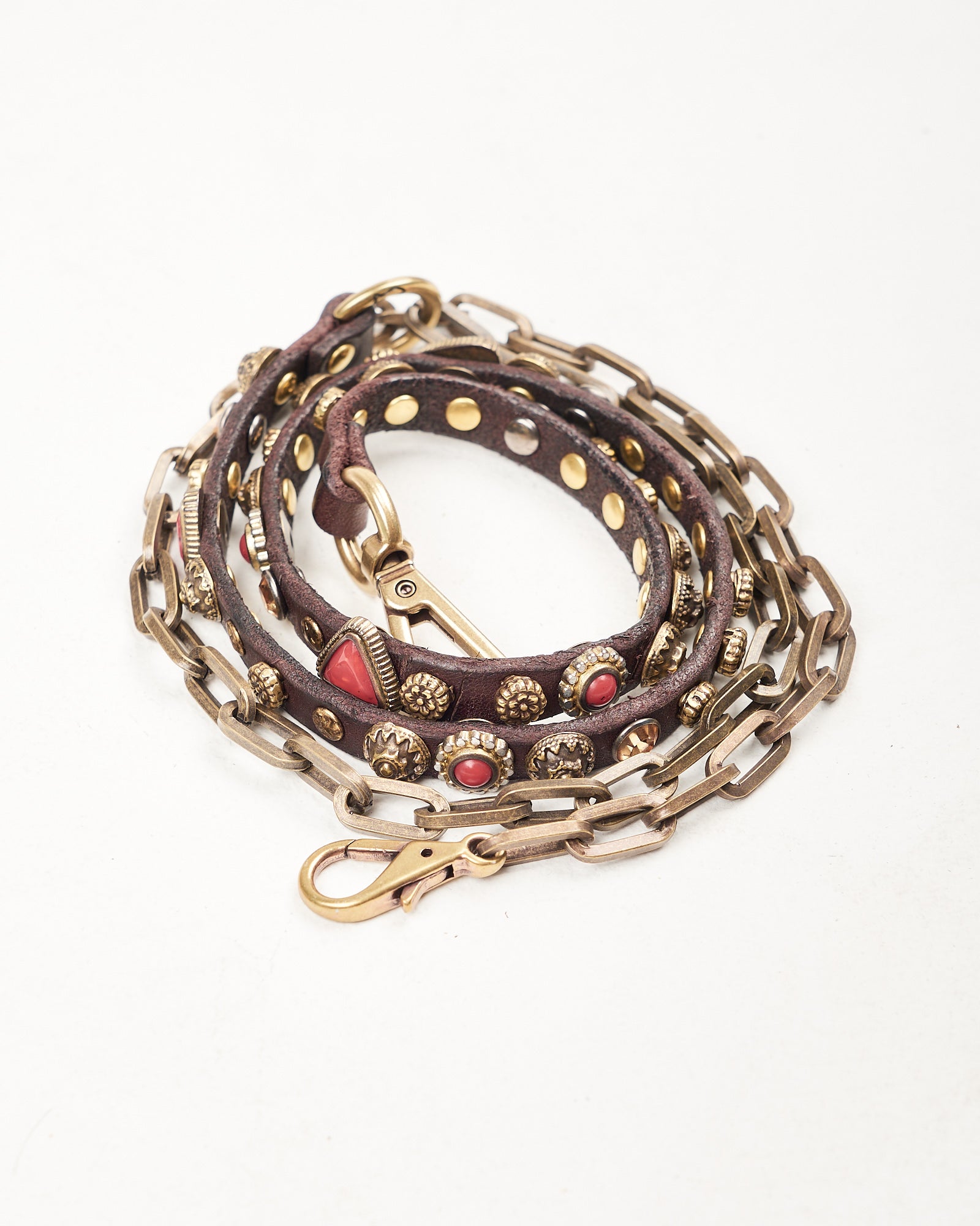 Cintura Campomaggi in catena e pelle con borchie