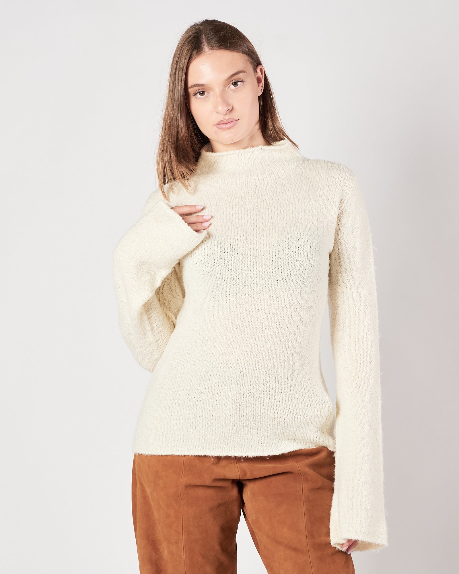 Maglia Roberto Collina scollo vulcano latte