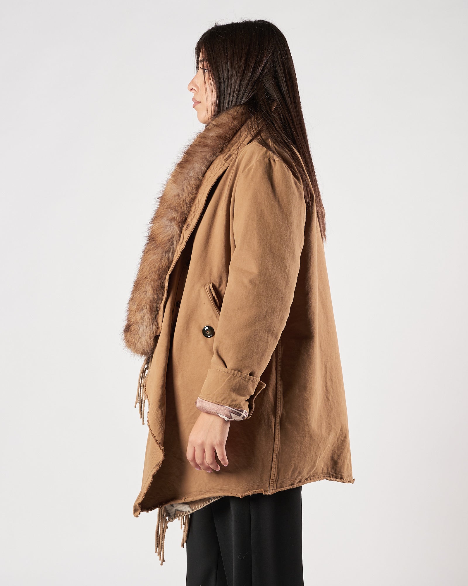 Parka Bazar Deluxe con pelliccia beige