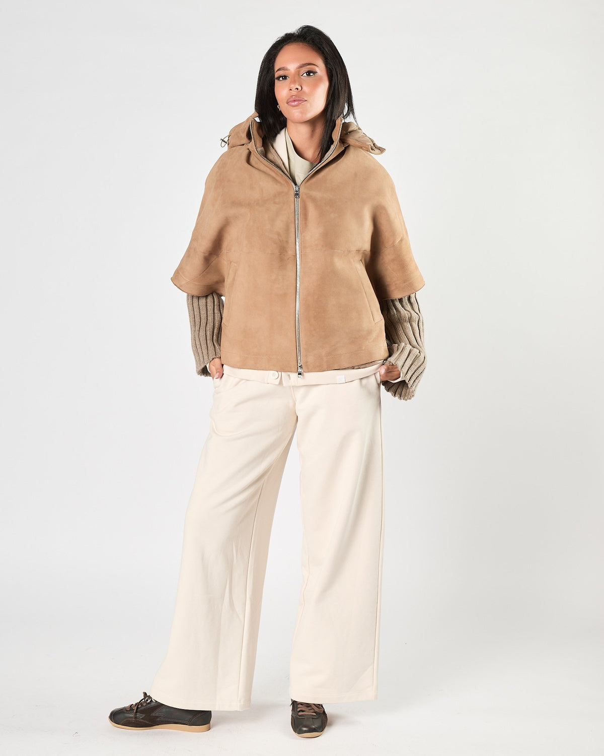 Giaccone A|STORE in camoscio beige
