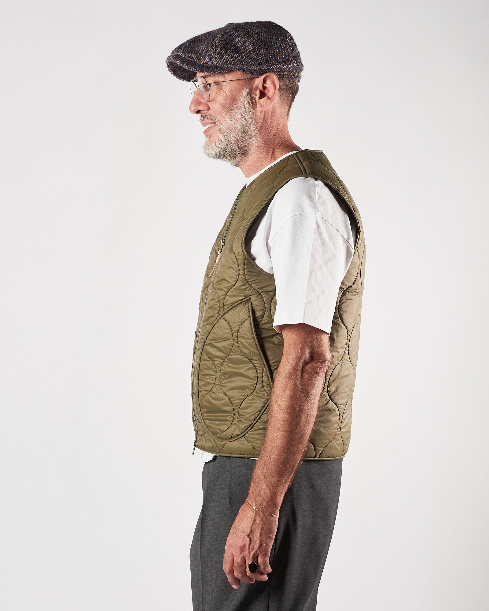 Gilet Manifatture Ceccarelli trapuntato olive