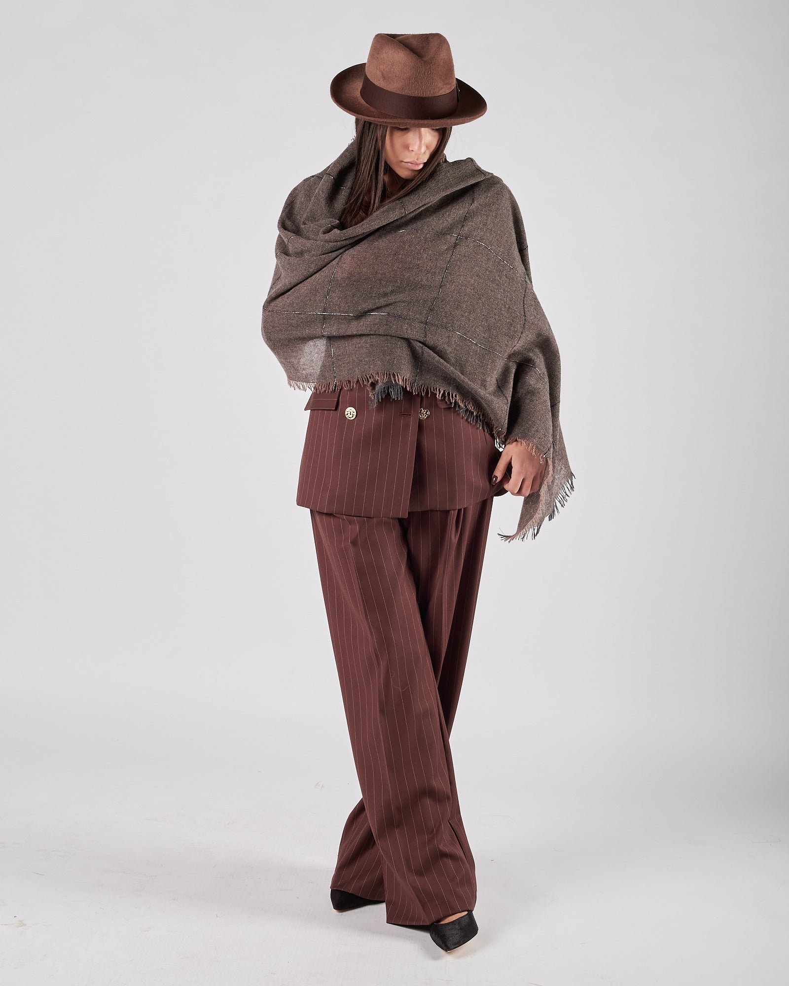 Sciarpa D'Aniello  in lana tortora