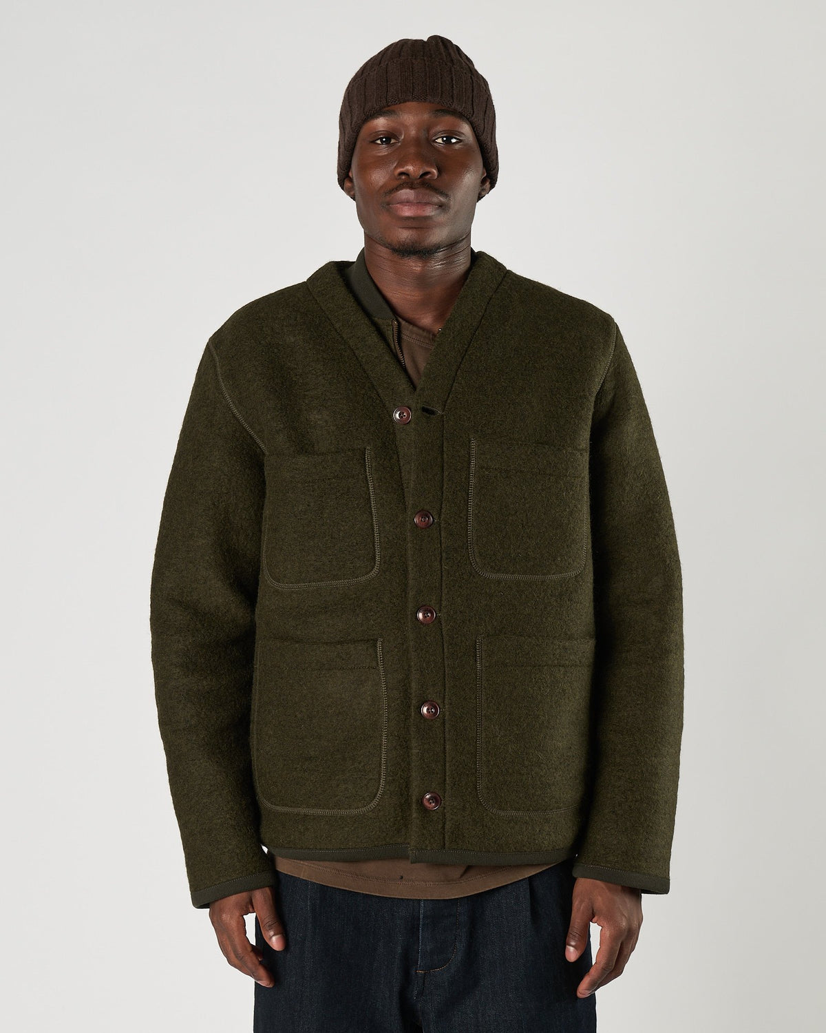 Giacca camicia Bl'ker in lana cotta verde