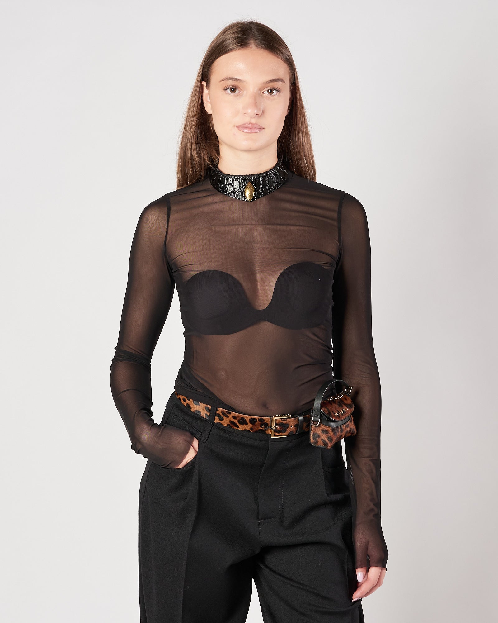 Maglia Tela9 in tulle nera