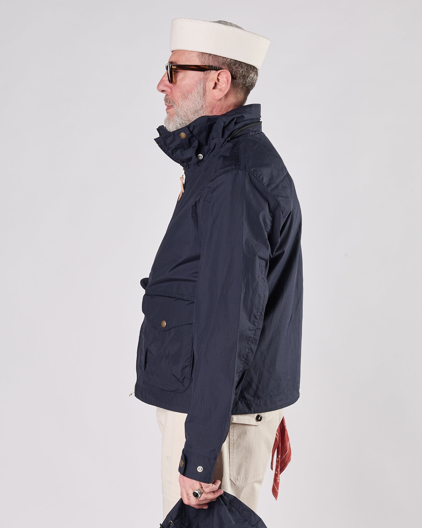 Giacchetto Manifatture Ceccarelli blu  in tessuto Rip-Stop  nylon e cotone