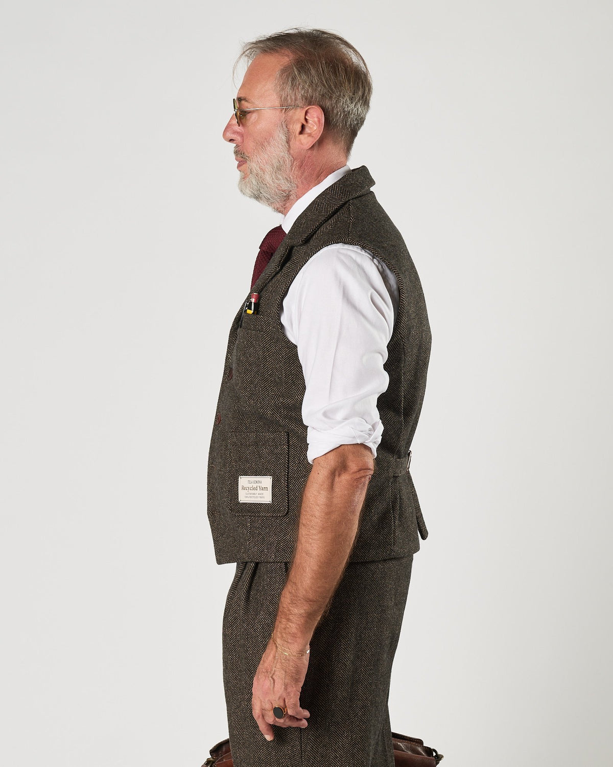 Gilet Tela Genova spinato verde bosco