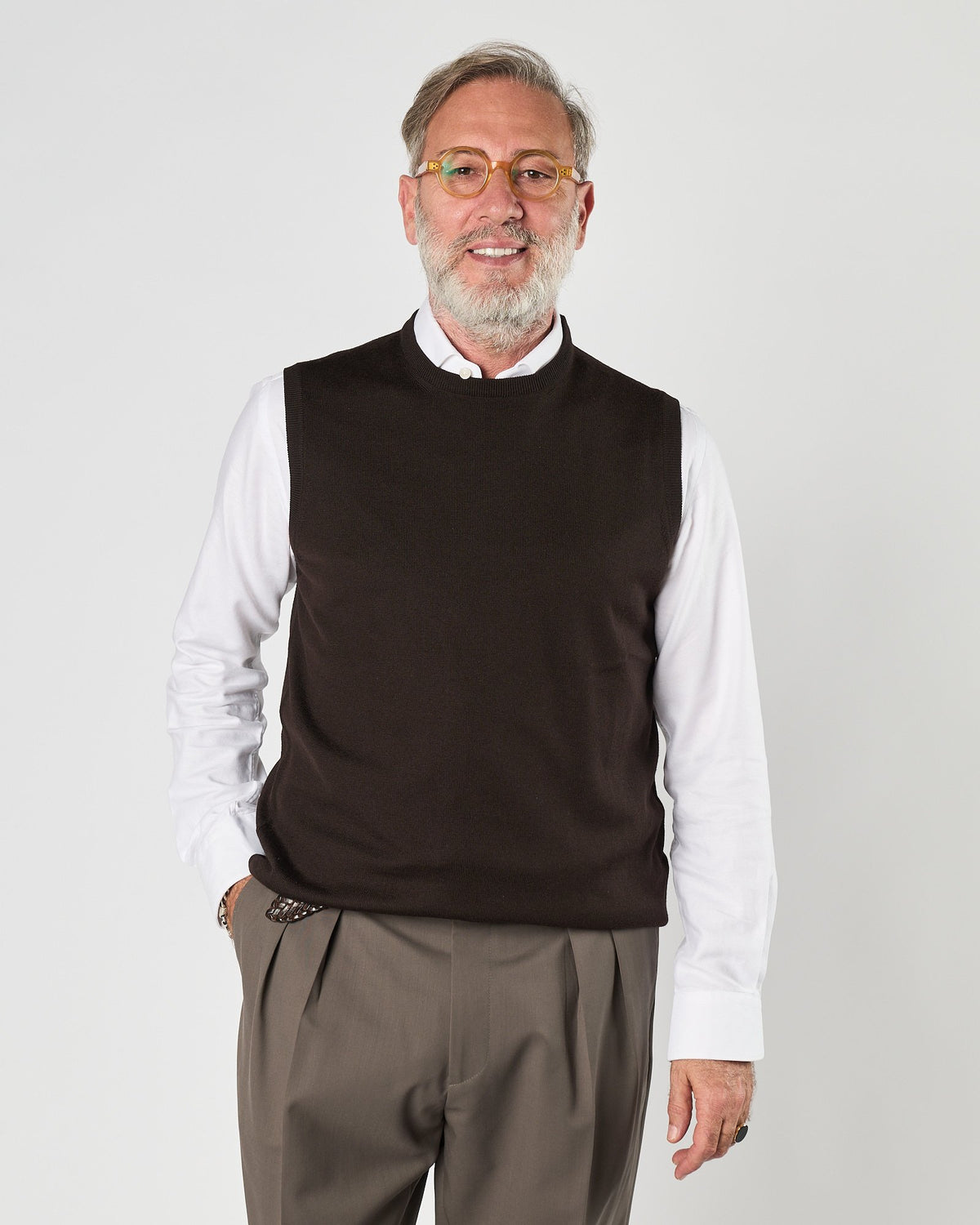 Gilet A|STORE in maglia fondente