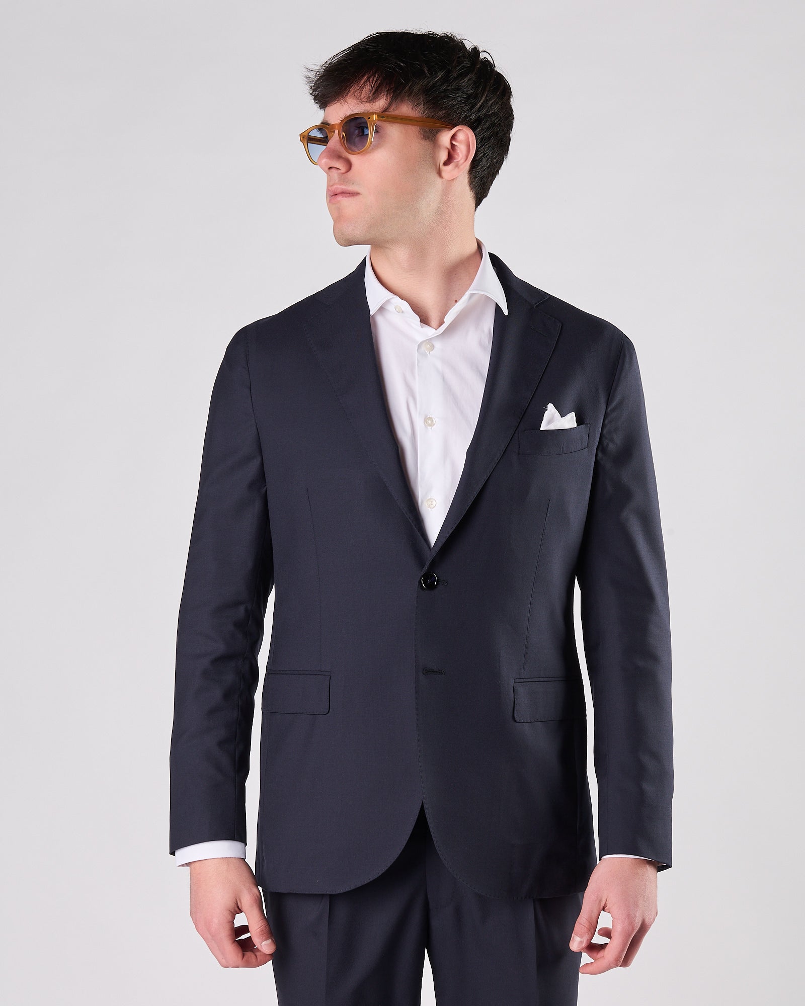 Abito A|STORE un petto blu tessuto titolato