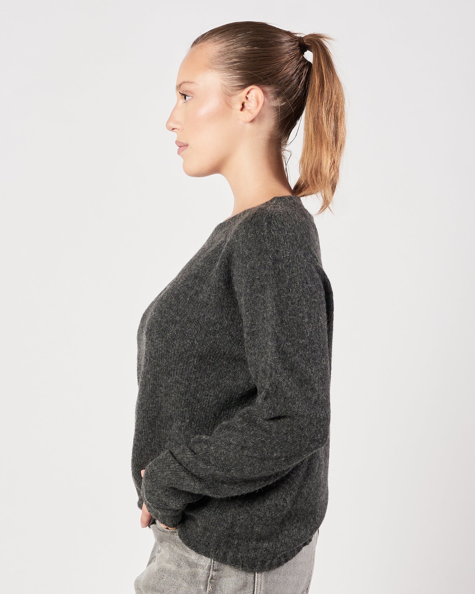 Maglia Roberto Collina girocollo antracite