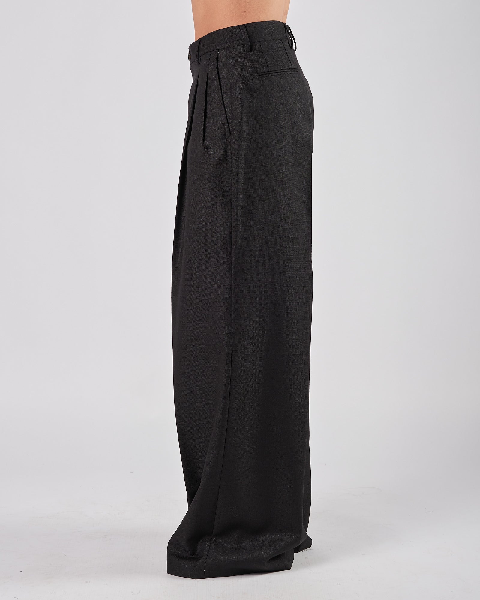 Pantalone Lbm1911 doppia pence nero lurex